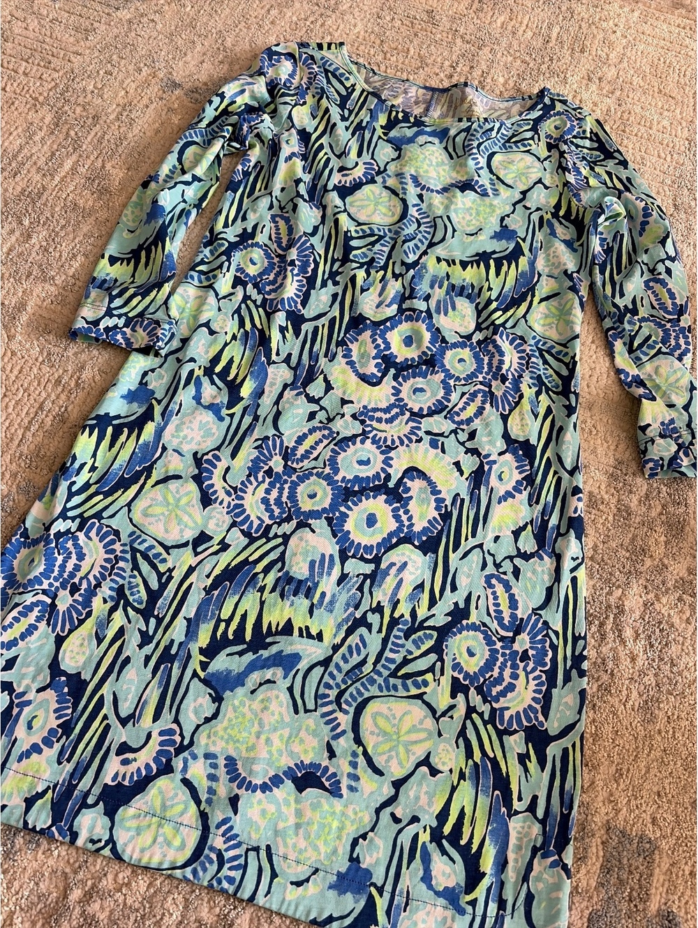 Lilly Pulitzer XS Blue Floral Cotton Dress
